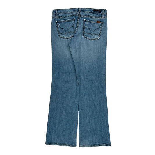 Unbranded Studded Jeans - 30W UK 10 Light Wash Cotton Blend