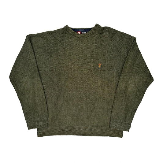 Chaps Ralph Lauren Jumper - XL Khaki Cotton Blend
