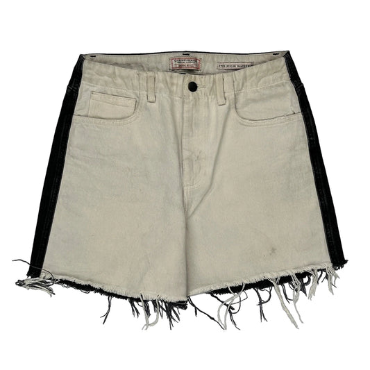 Guess Denim Shorts - 30W UK 12 Black & White Denim