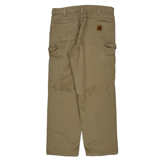 Carhartt Carpenter Trousers - 34W 30L Khaki Cotton