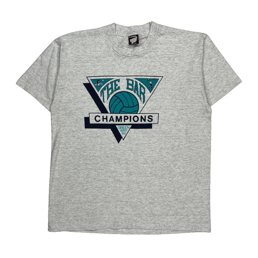 Champions Screen Stars Single Stitch T-Shirt - XL Grey Cotton Blend