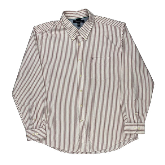 Tommy Hilfiger Striped Shirt - XL Red Cotton