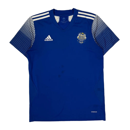 Vintage Rugby United Adidas Football Shirt - Medium Blue Polyester