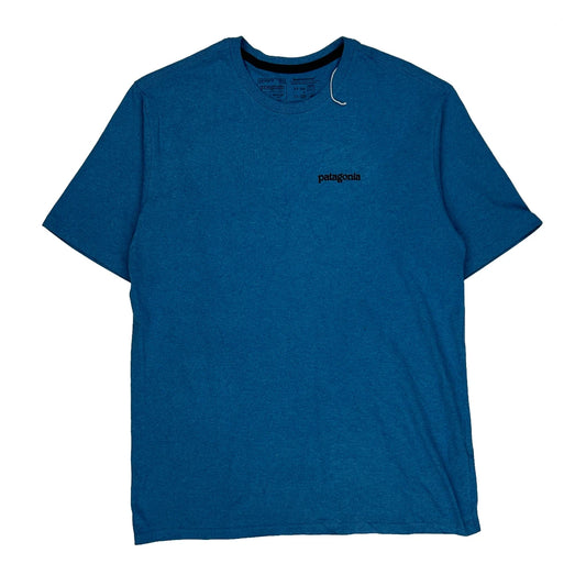 Patagonia Graphic T-Shirt - Small Blue Cotton Blend