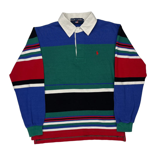 Polo Sport Striped Rugby Shirt - Medium Multicoloured Cotton