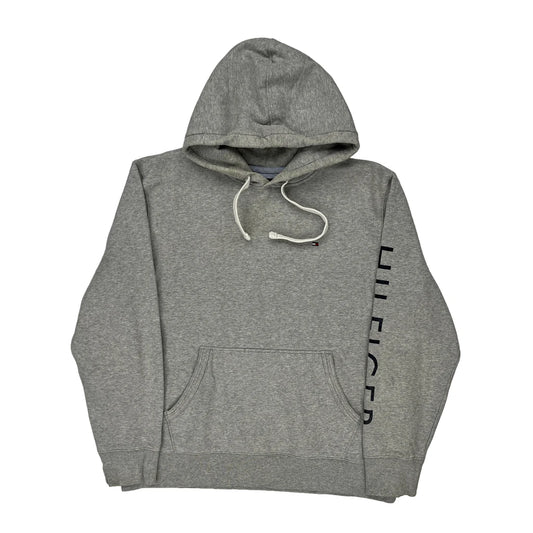 Tommy Hilfiger Spellout Hoodie - XL Grey Cotton Blend
