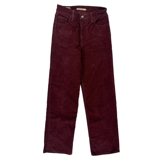 Levis Cord Trousers - 26″ Waist Burgundy Corduroy