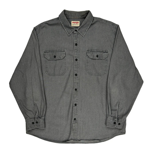Wrangler Denim Shirt - XL Grey Cotton