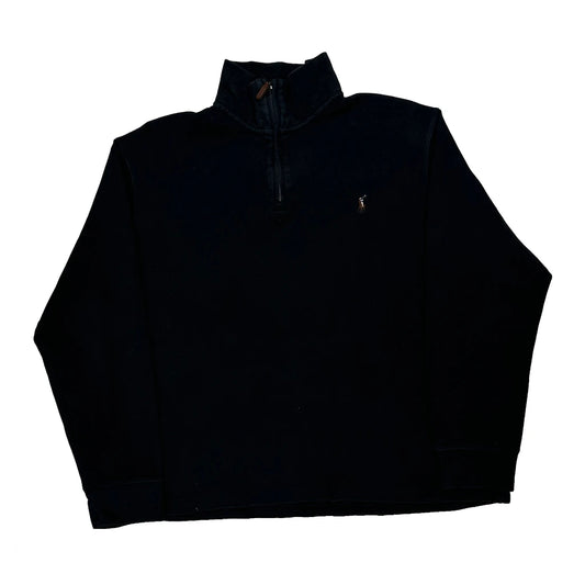 Polo By Ralph Lauren 1/4 Zip - XL Black Cotton