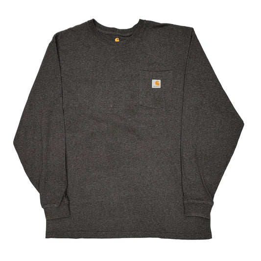 Carhartt Long Sleeve T-Shirt - XL Grey Cotton