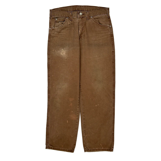 Dickies Carpenter Trousers - 32W 29L Brown Cotton