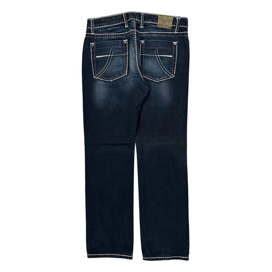 Vintage Camp David Contrast Stitch Jeans - 34W 34L Dark Wash Cotton