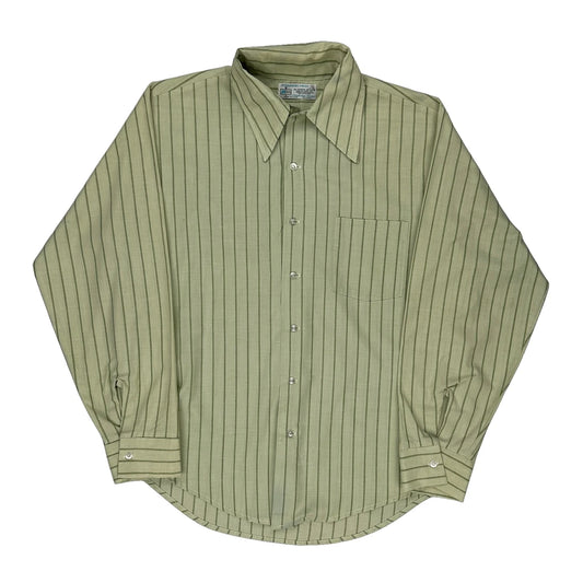 Kmart Striped Shirt - Large Green Polyester Blend