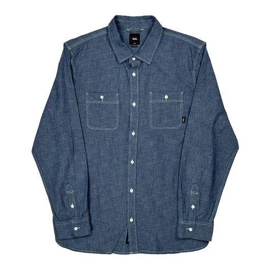 Vintage Vans Denim Shirt - Large Blue Cotton