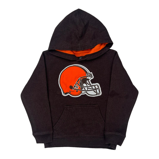 Vintage Age 5-6 Cleveland Browns Nfl Graphic Hoodie - Medium Brown Cotton Blend