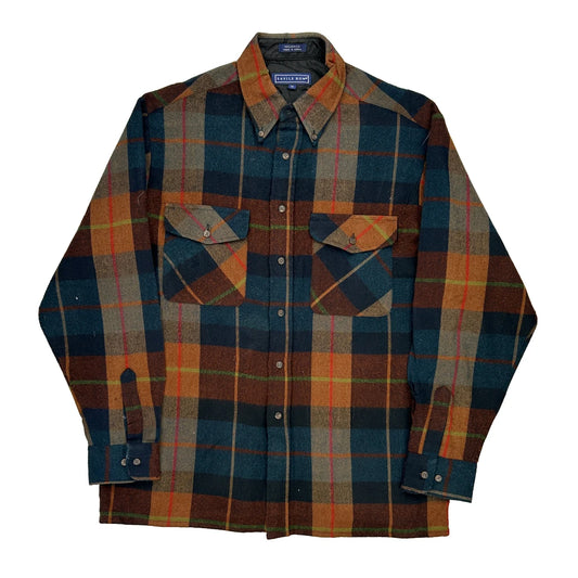 Savile Row Checked Flannel Shirt - Medium Multicoloured Acrylic