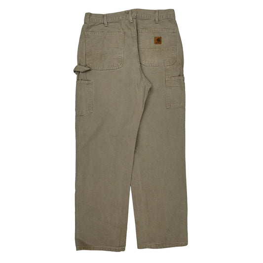 Carhartt Carpenter Trousers - 34W 33L Khaki Cotton