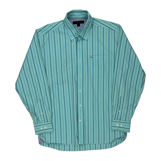 Tommy Hilfiger Striped Shirt - Medium Blue Cotton
