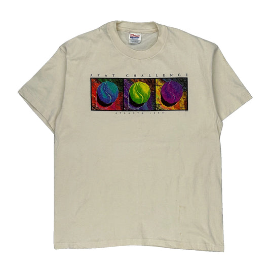 At&T Challenge Atlanta 1996 Hanes Single Stitch T-Shirt - Large Cream Cotton
