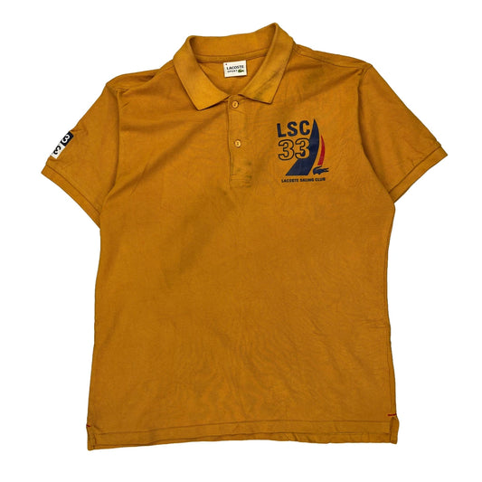 Lacoste Sailing Club Lacoste Graphic Polo Shirt - Medium Orange Cotton