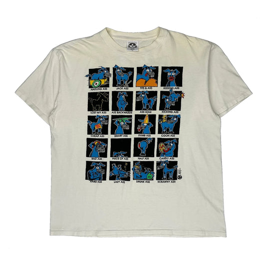 Vintage Mardi Gras Outhouse Graphic T-Shirt - XL White Cotton