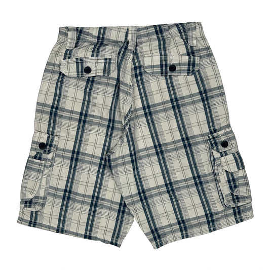 Lee Checked Cargo Shorts - 29W 9L Blue Cotton