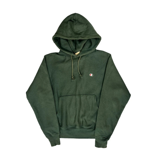 Reverse Weave Champion Hoodie - Small Green Cotton