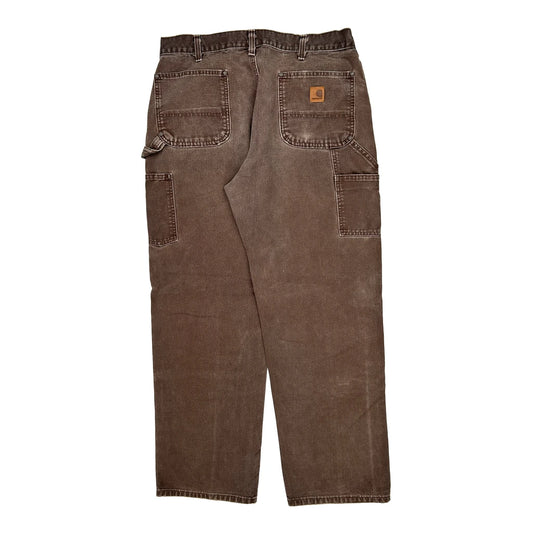 Carhartt Double Knee Carpenter Trousers - 34W 32L Brown Cotton