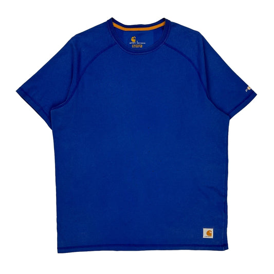 Carhartt T-Shirt - Large Blue Cotton Blend