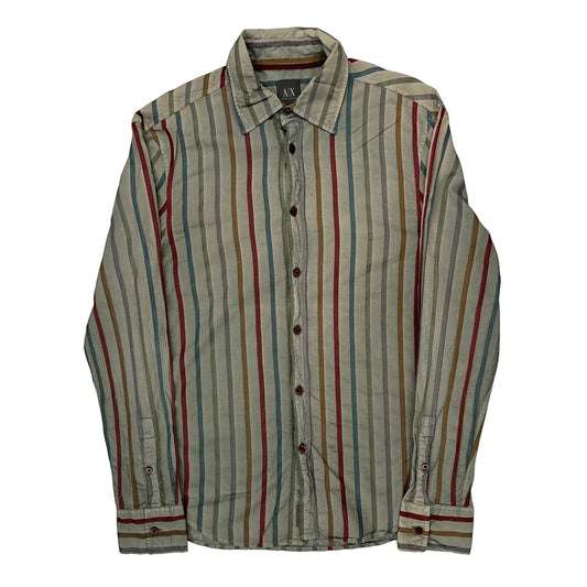Armani Exchange Striped Shirt - Medium Multicoloured Cotton