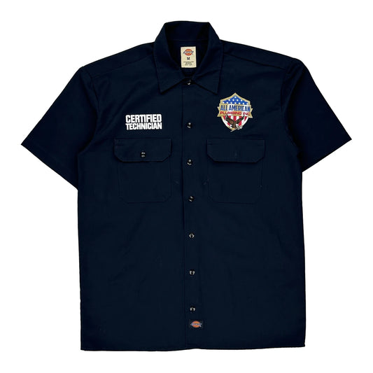 Certified Technician Dickies Short Sleeve Shirt - Medium Navy Polyester Blend
