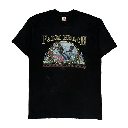 Fruit Of The Loom Single Stitch T-Shirt - Large Black Cotton