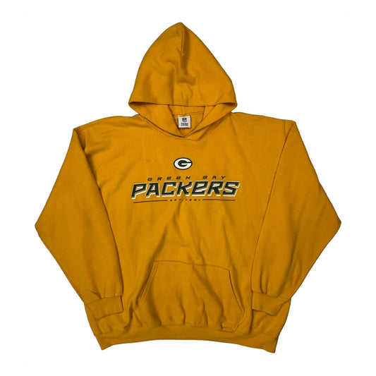 Vintage Green Bay Packers Nfl Hoodie - XL Yellow Cotton