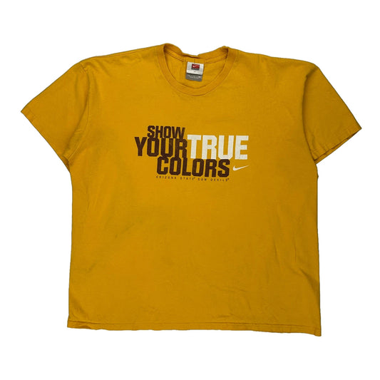 Made In USA Arizona State Sun Devils Nike T-Shirt - XL Yellow Cotton