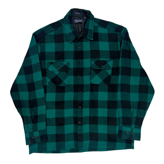 Thornhill Checked Flannel Shirt - Large Green Acrylic