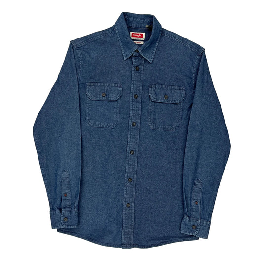 Wrangler Denim Shirt - Small Blue Cotton