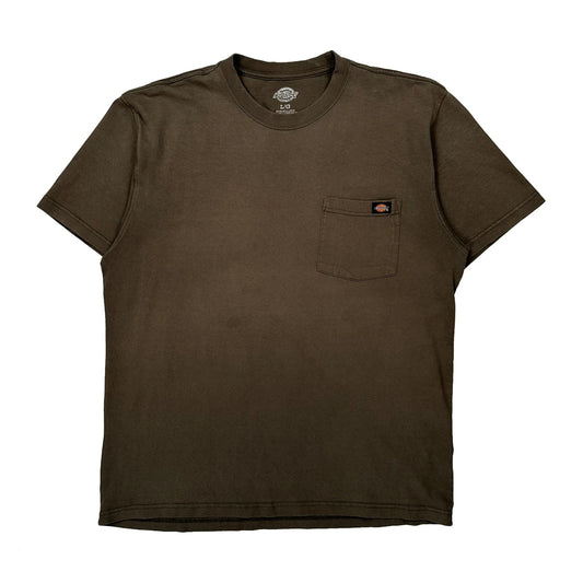 Dickies T-Shirt - Large Brown Cotton