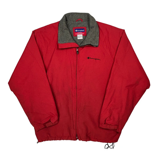 Vintage Champion Windbreaker - Large Red Nylon