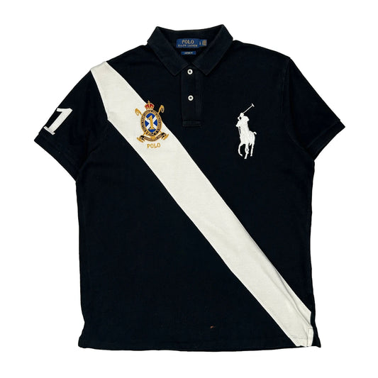 Polo By Ralph Lauren Striped Polo Shirt - Large Black Cotton