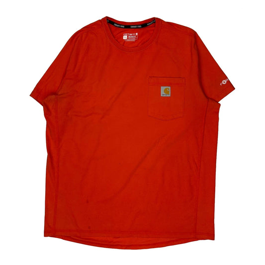 Carhartt T-Shirt - Large Orange Cotton