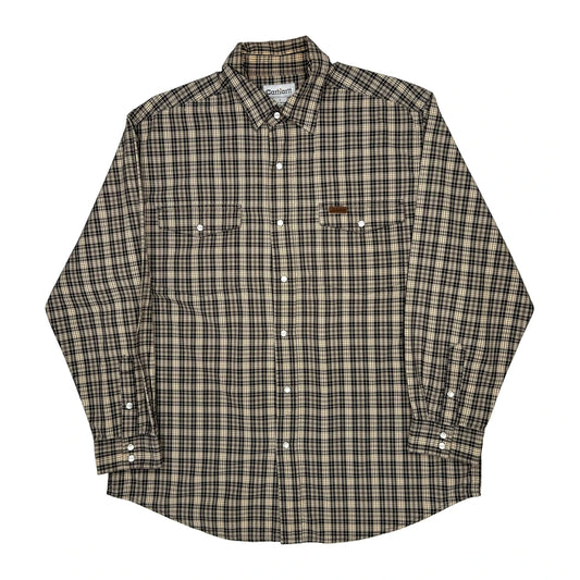Carhartt Checked Shirt - Large Beige Cotton