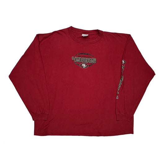 Vintage San Francisco 49Ers Nfl Long Sleeve T-Shirt - 2XL Red Cotton
