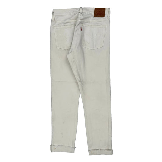 501 Levis Slim Fit Jeans - 28W 28L White Cotton