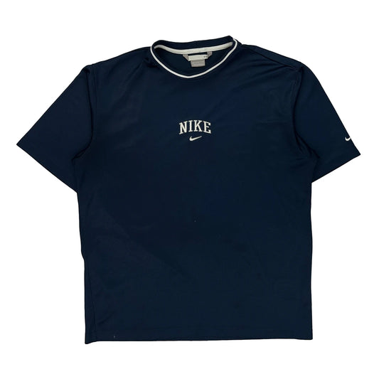 Nike T-Shirt - Medium Navy Polyester