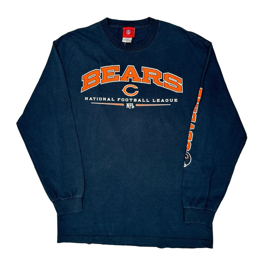 Vintage Chicago Bears Nfl Long Sleeve T-Shirt - Large Blue Cotton