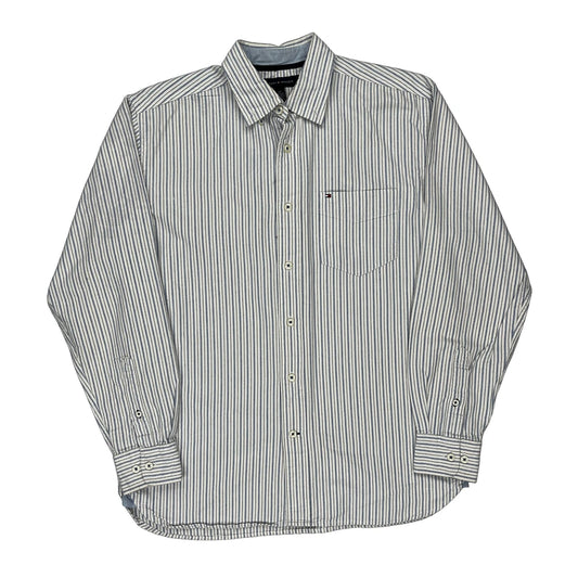 Tommy Hilfiger Striped Shirt - Small Blue Cotton