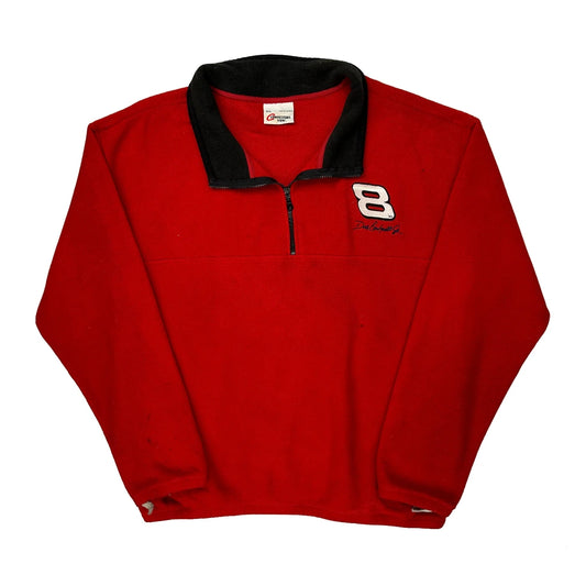 Vintage Number 8 Competitors View Collared Fleece - 2XL Red Polyester