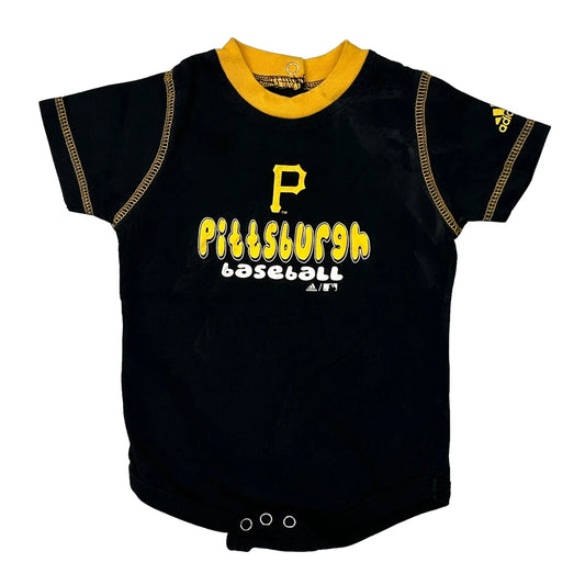 Age 12 Months Pittsburgh Baseball Adidas Top - 4XS Black Cotton