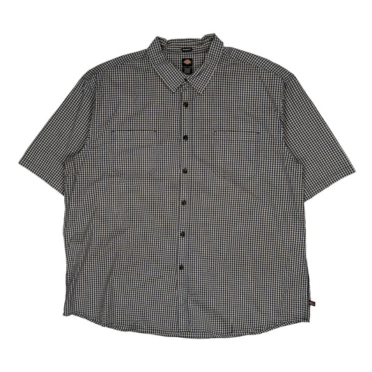 Dickies Checked Short Sleeve Shirt - 2XL Black & White Cotton