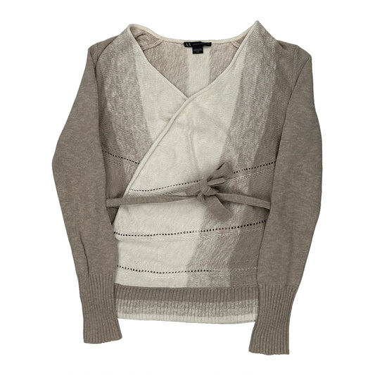 Armani Exchange Top - Medium Cream Cotton Blend